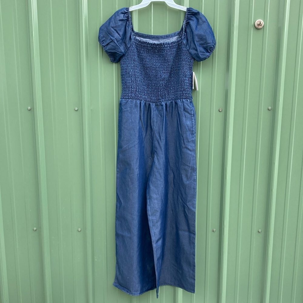 Girls Comfy Lightweight Smocked Jumpsuit, Size XXL